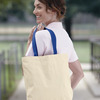 Natural Tote with Contrast-Color Handles