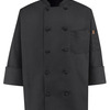 Black Knot Button Chef Coat